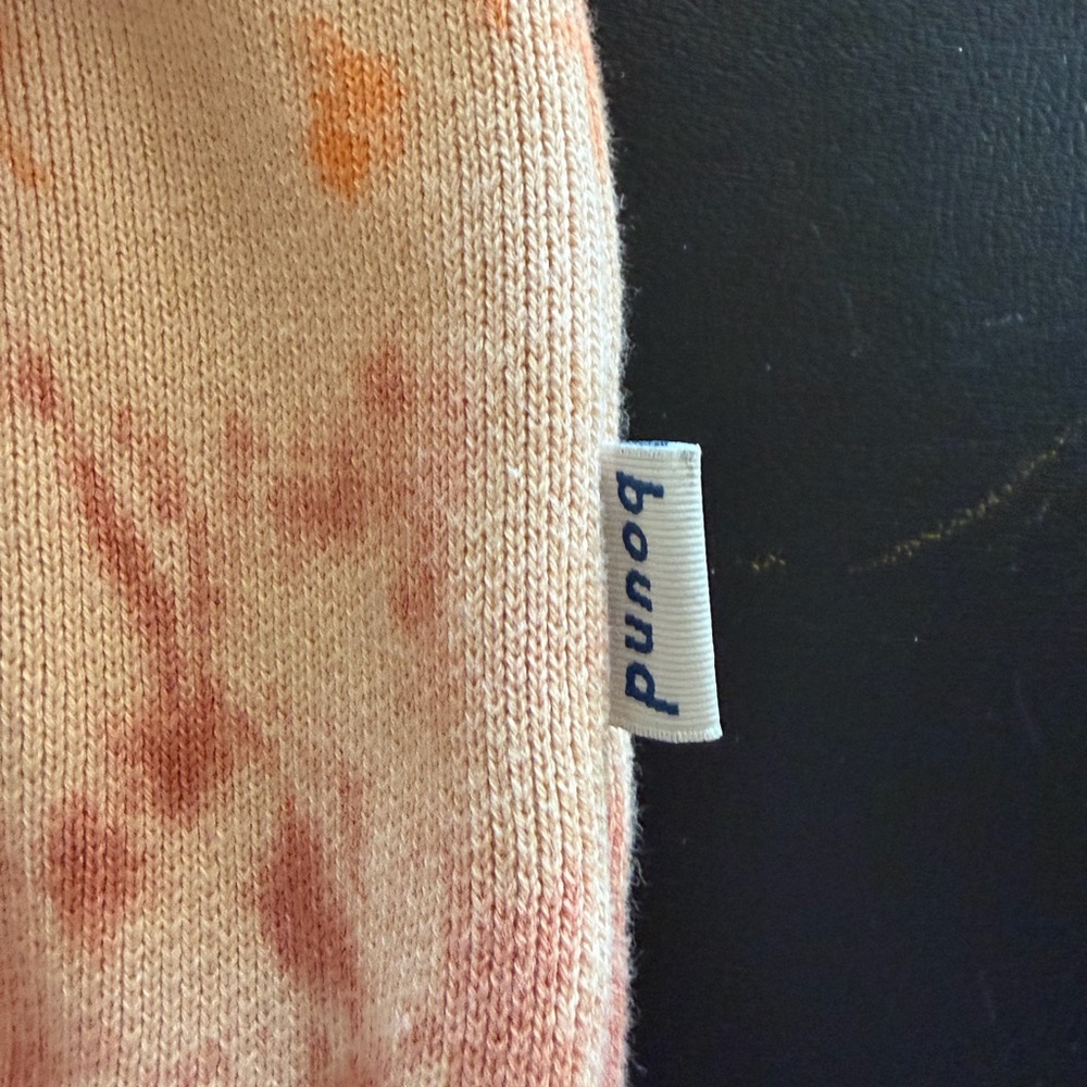 Oversized Crewneck Cotton Tie Dye Sweatshirt Bound XS Pullover Orange Cream - Picture 5 of 7